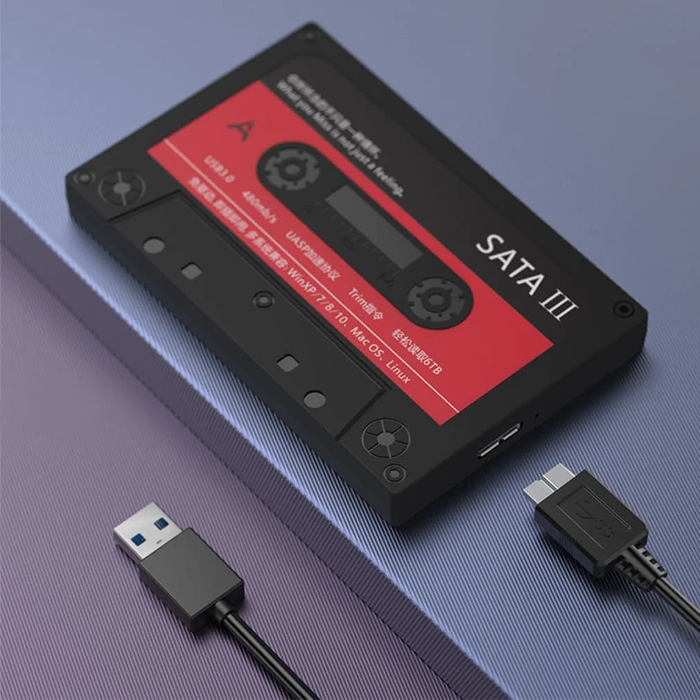 Hot 2.5" USB 3.0 SATA Hard Drive Case HD External Hard Drive Enclosure, 5Gbps HDD & SSD Tape Enclosure UASP for PC Notebook