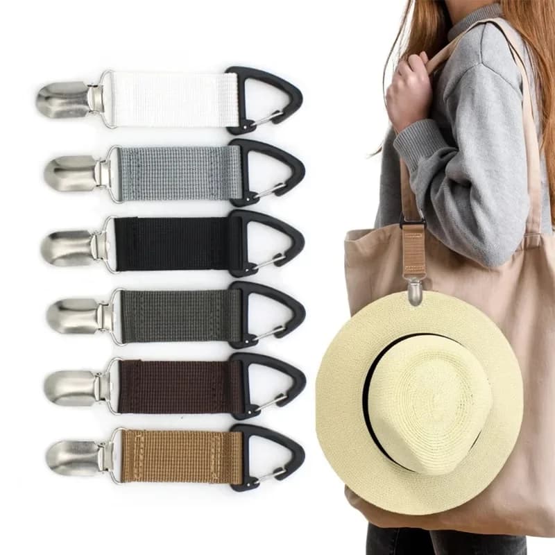 Elastic Hat Clip Travel Storage Buckle，Can be hung on a handbag、Backpack、Luggage，Outdoor camping and beach accessories for adult