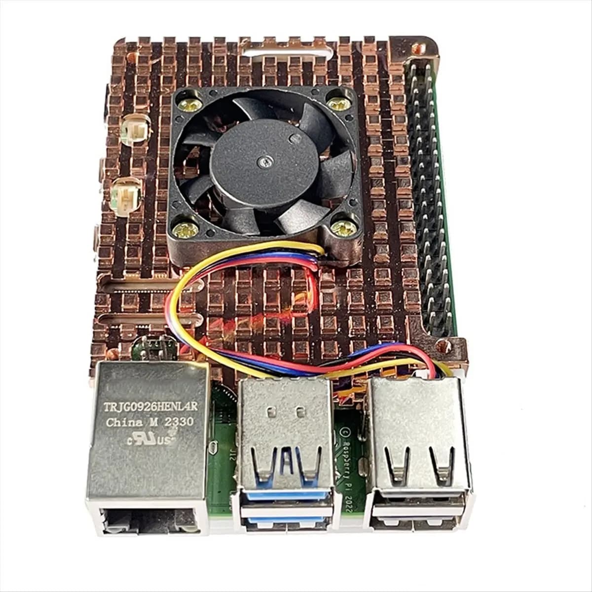 [ABJZ] Dissipatore di calore per Raspberry Pi 5 Ventola di raffreddamento PWM a 4 fili in rame puro con dispositivo di raffreddamento attivo con cuscinetto termico