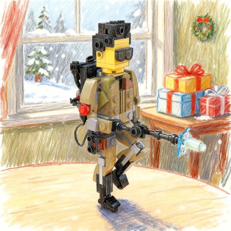 Set di Costruzioni MOC Ghostbusters: Egon Spengler ECTO 1 e Harold, 162 Pezzi, Modello Expert, Regalo di Natale, Giocattolo Architettonico per Bambini