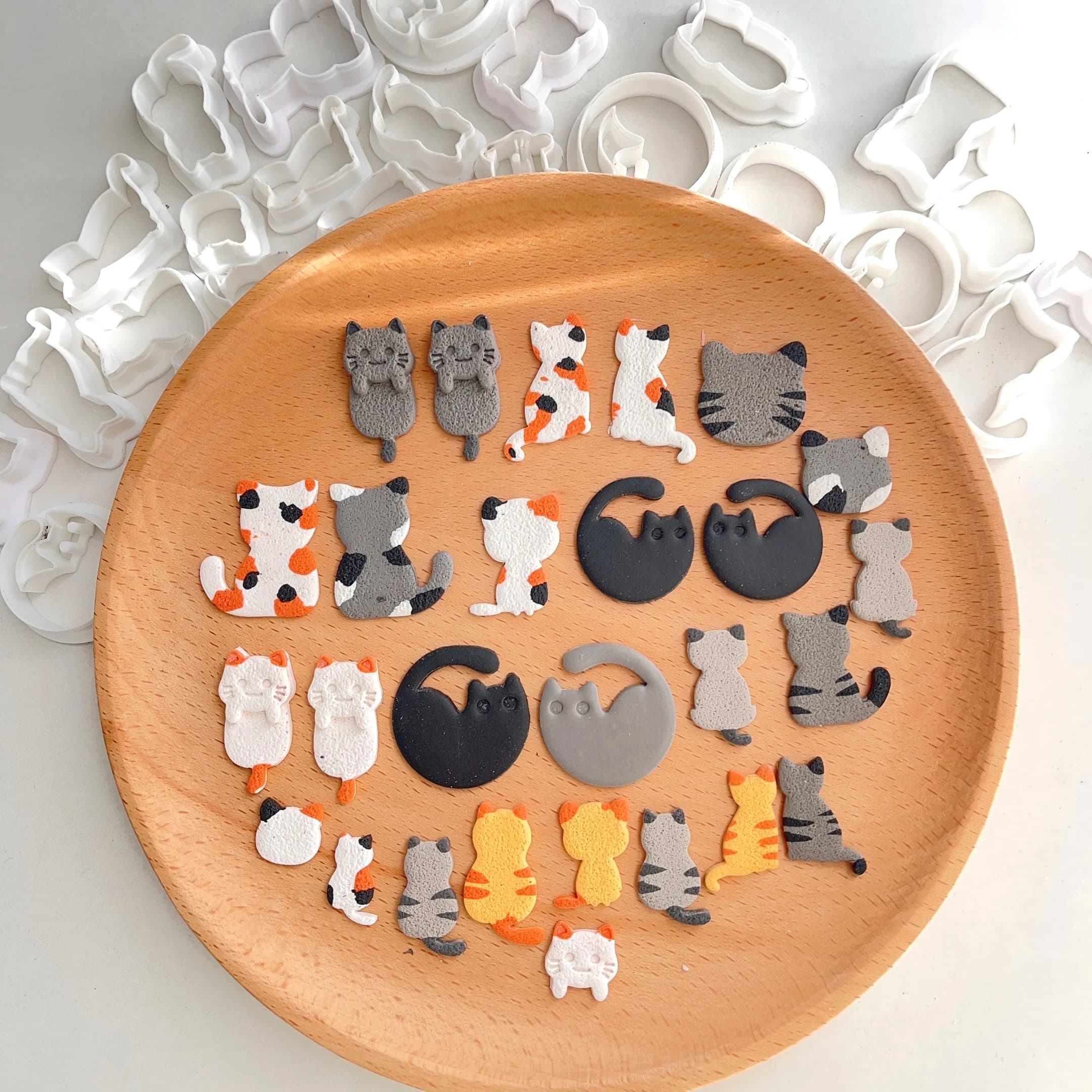 Simpatico gatto morbido ceramica set di stampi in argilla polimerica modello animale taglierina per argilla orecchino fai da te ciondolo gioielli taglio strumento per timbratura