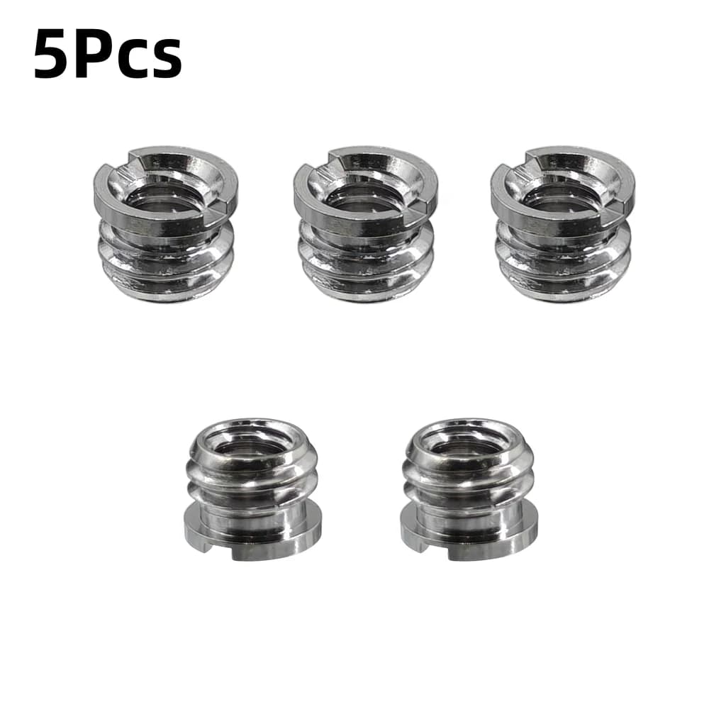 5 pezzi dado per vite per fotocamera da 1/4 a 3/8 pollici convertire viti adattatore standard vite a sgancio rapido vite adattatore per montaggio su treppiede