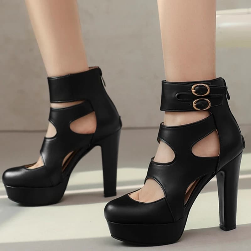 2026 Summer Fashion Red Women's Platform Sandals 12cm Block High Heels Lady White Shoes Large Plus Size 13 45 48 50 Dark Blue