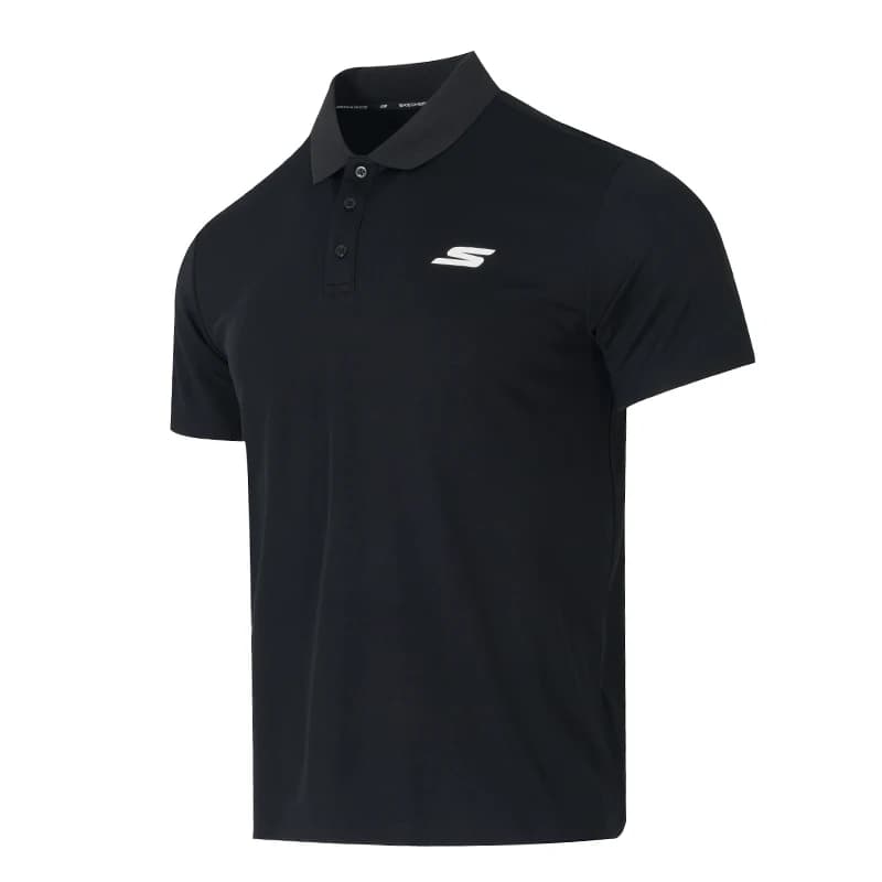 Skechers Abbigliamento sportivo da corsa e da allenamento da uomo, semplice e alla moda, a maniche corte, comoda, traspirante, versatile, polo P122M053-0018