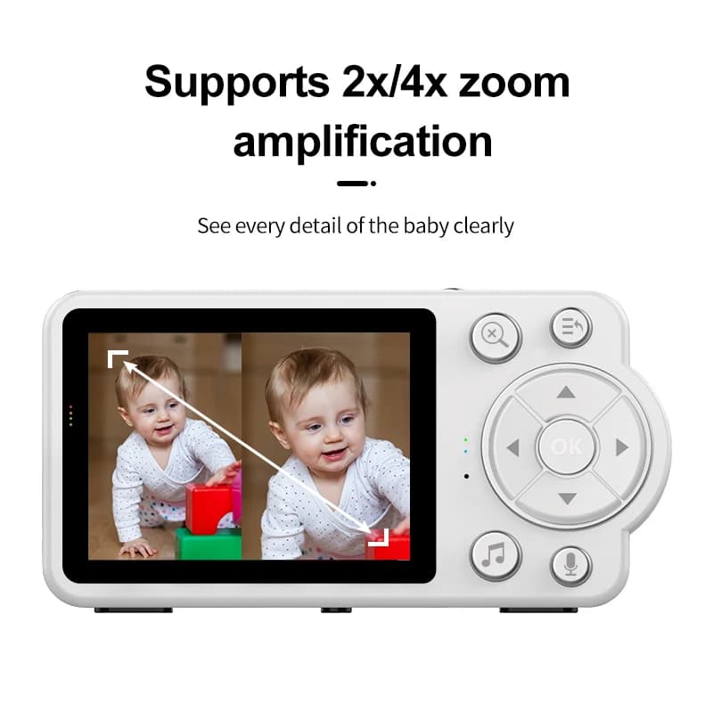 Monitor per Bambini Danmini C3 con Schermo da 2,8 Pollici, Zoom Digitale 4x, Monitor di Sicurezza Wireless 2.4G, Telecamera per Casa e Bambini