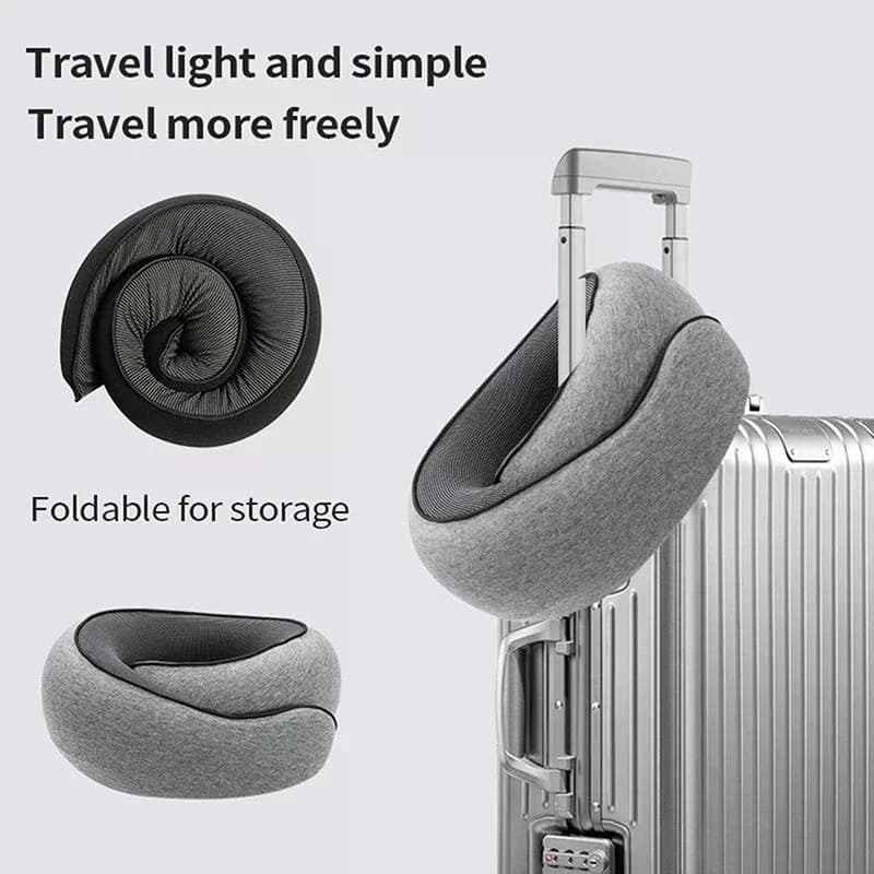 Cuscino per il collo da viaggio Cuscino per il collo in memory foam per il massimo comfort sull'aereo Design ergonomico compatto per viaggi, viaggi in auto, uso domestico ideale