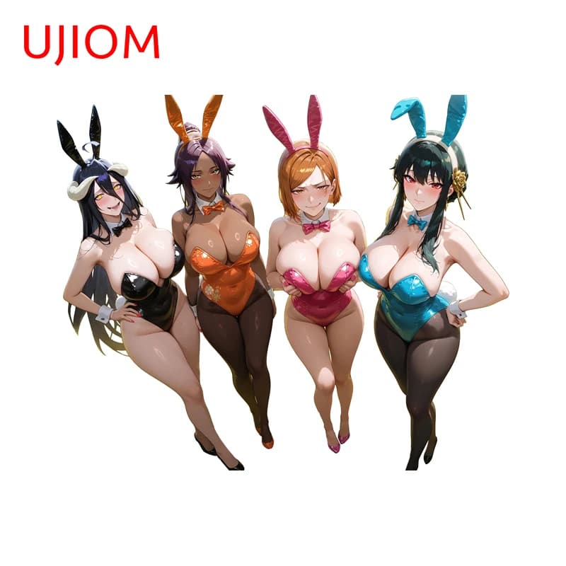 UJIOM Hot Anime Bunny Girls Adesivi murali Attraenti seducenti Butts e gambe Decalcomanie Divertenti accessori per la stanza antigraffio