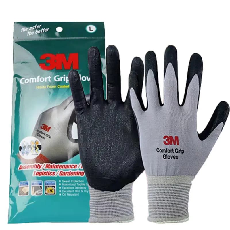 3M Comfort Anti-slip Wear-resistant Gloves Nitrile Coated Breathable Industrial Work Labor Protective Gloves for Outdoor Safety