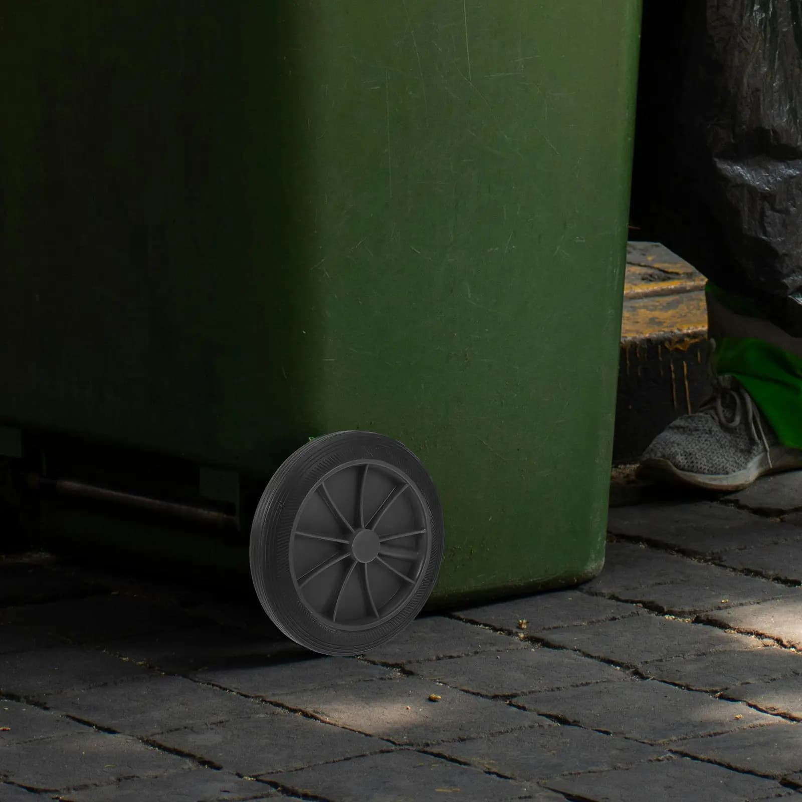 2 Ruote in Gomma di Ricambio per Cestini della Spazzatura, Ruote di Ricambio per Bidoni Esterni, Ruote Resistenti per Contenitori Rifiuti