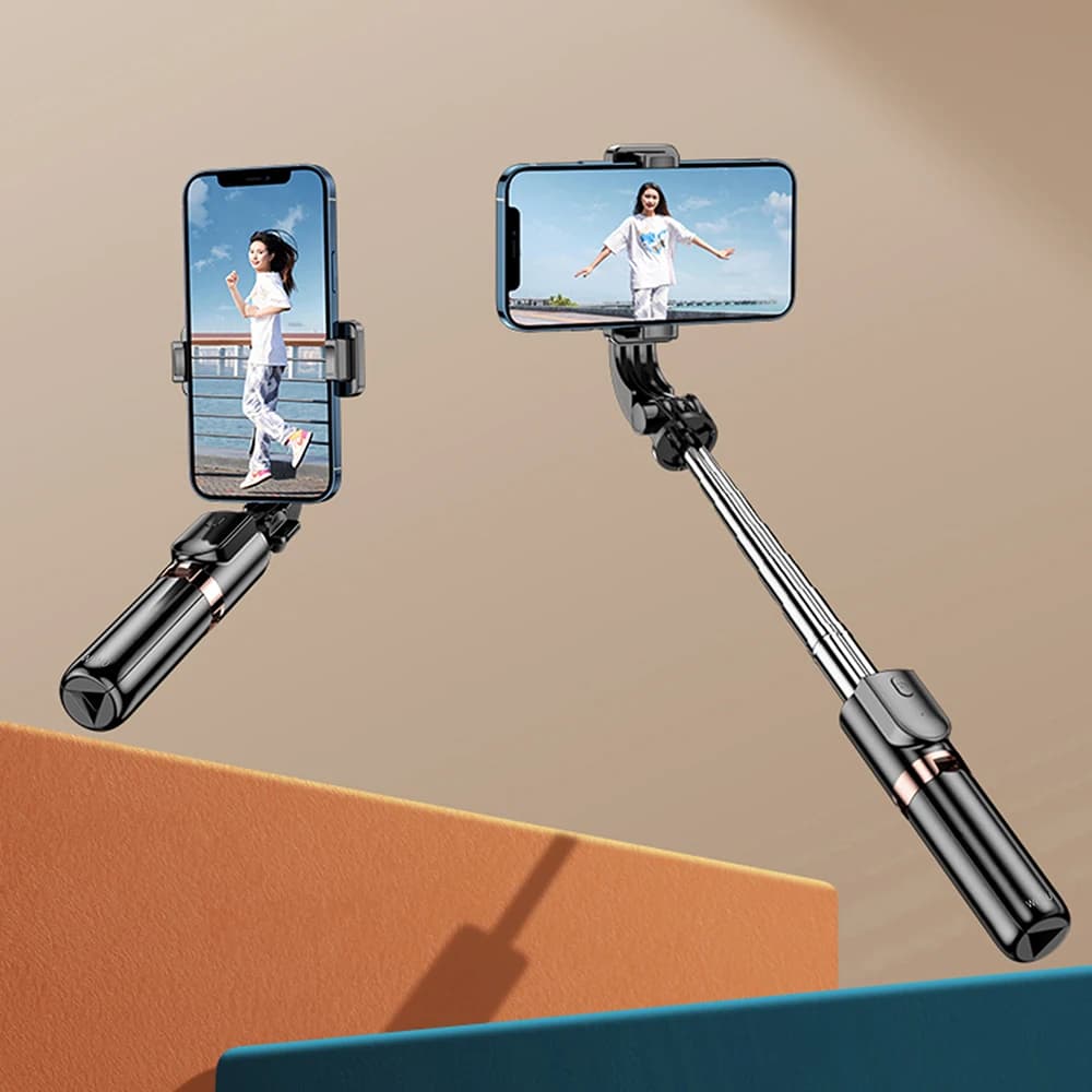 WiWU Mini Selfie Stick con foto da viaggio leggero telecomando Bluetooth Selfie Stick con luce di riempimento lunghezza 82cm