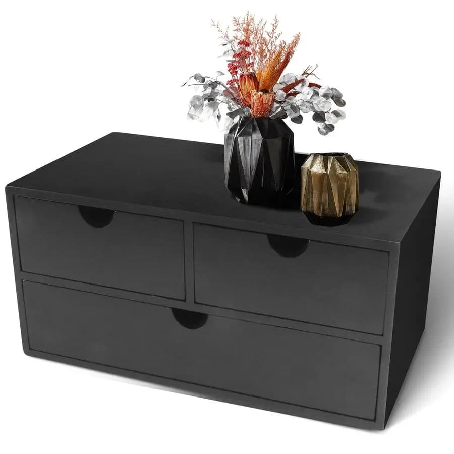 Organizzatore con cassetti Cassetti da appoggio Organizzatori Cassetti per scrivania Home Office Spazio di lavoro Bagno Articoli da toeletta Forniture nere