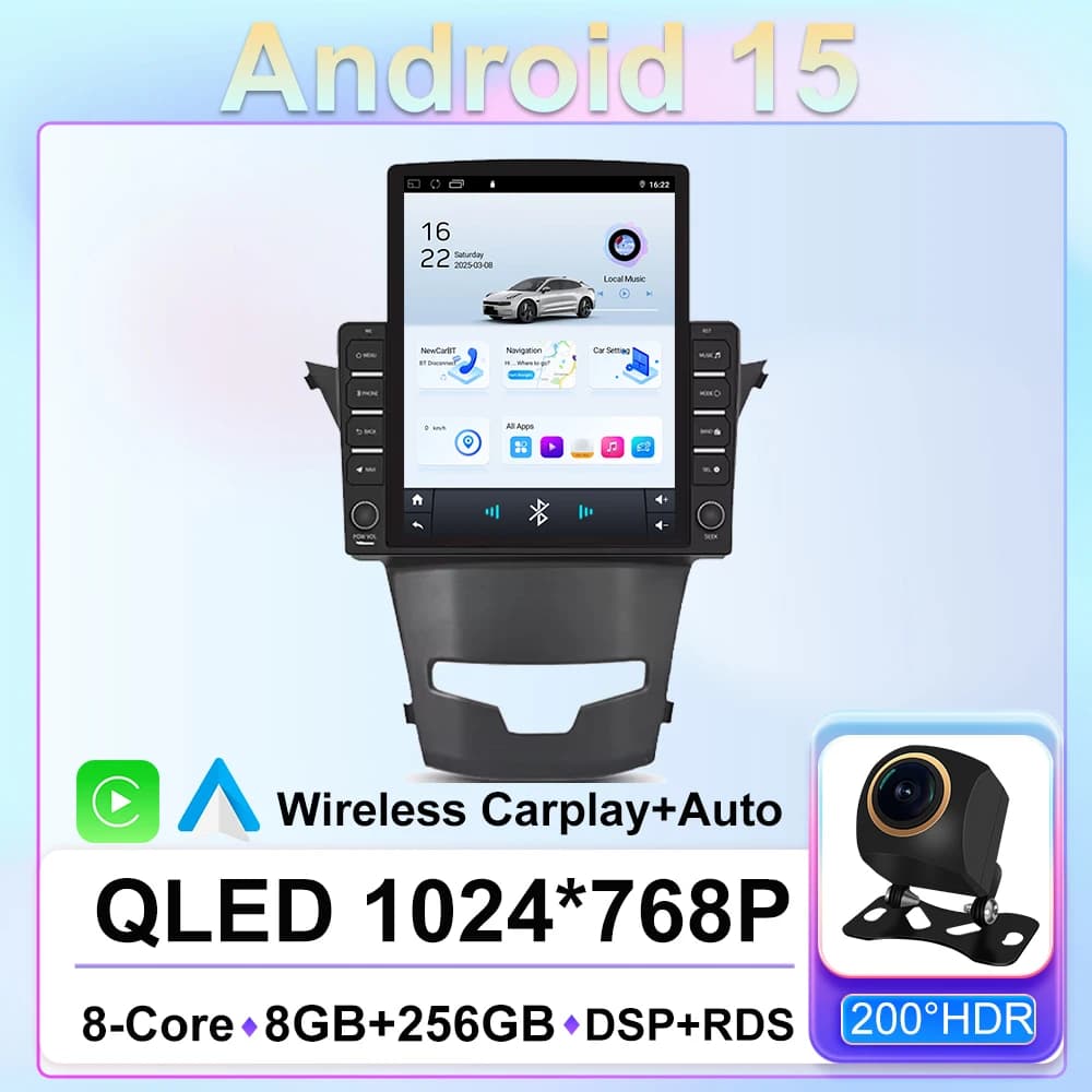 For SsangYong Korando 3 Actyon 2 2013 - 2017 Android Auto 15 WiFi Car Radio Multimedia Video Player GPS Navigation DSP Stereo BT