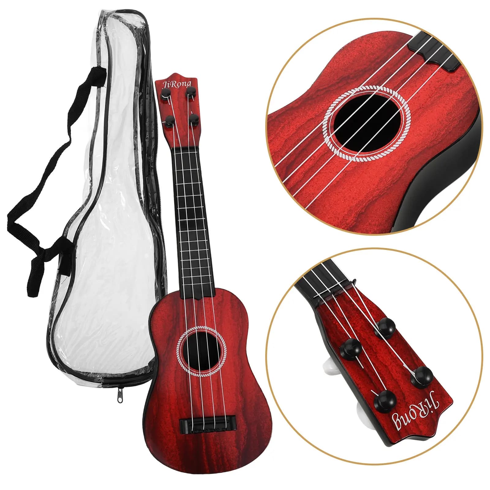 Set di Ukulele per Bambini, Mini Chitarra in Plastica, Strumento Musicale Portatile per l'Apprendimento e la Pratica Precoce