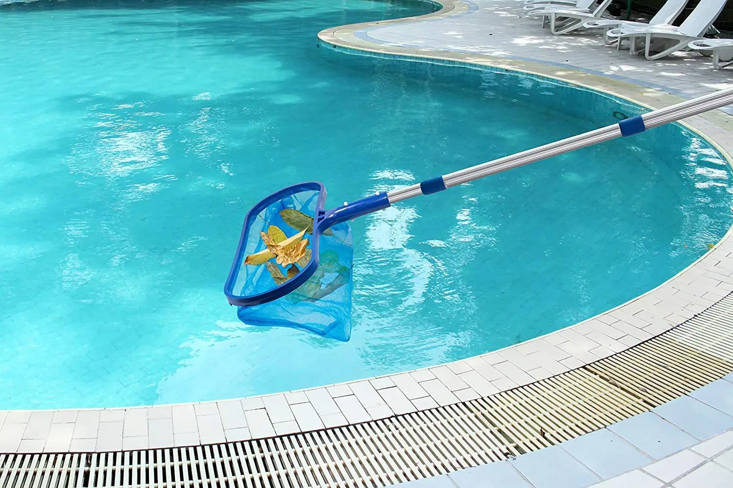 New Pool Leaf Cleaning Net Skimmer+Telescopic Pole Detachable For Spa Koi Fish Pond Lightweight Easy-to-use Cleaning Tool
