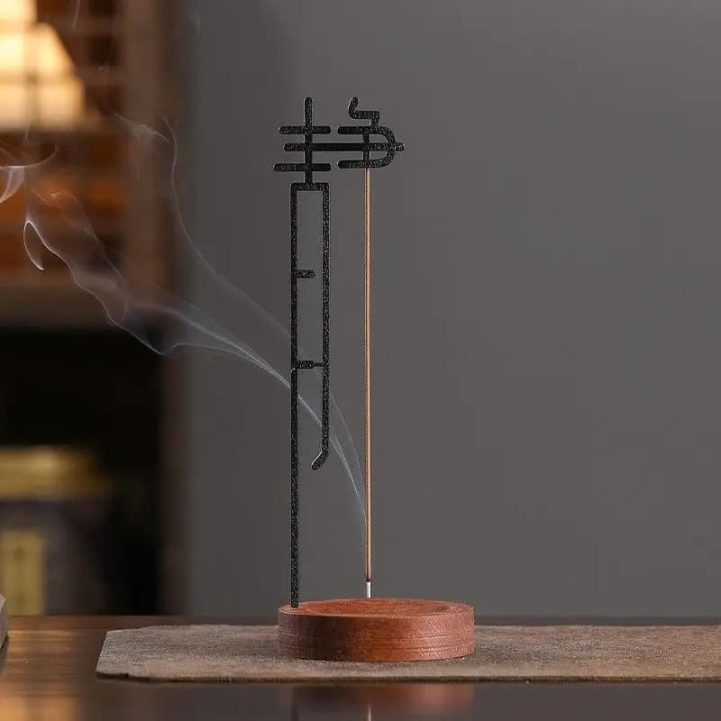 Portaincenso Zen cinese per bastoncini Bruciatore di incenso capovolto con raccoglitore di cenere in legno Buddismo Meditazione Decorazioni per la casa Artigianato