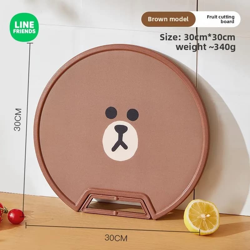 LINE FRIENDS Brown Anime Cartoon Cute Cutting Board Kawaii Home Kitchen Fruit and Vegetable Small Chopping Board Wholesale