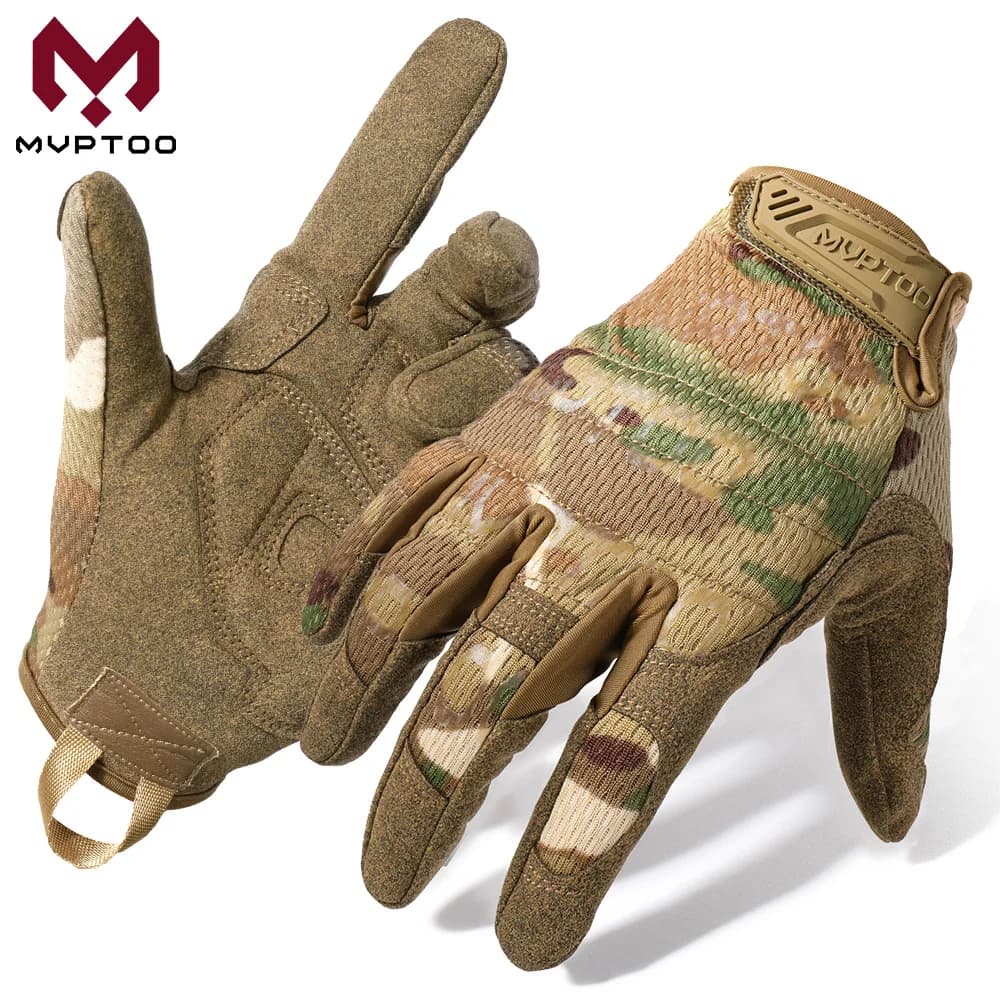 Guanti tattici TouchScreen Camouflage Paintball Tiro Airsoft Combattimento Caccia Guanto a dita intere antiurto Bicicletta Uomo Donna