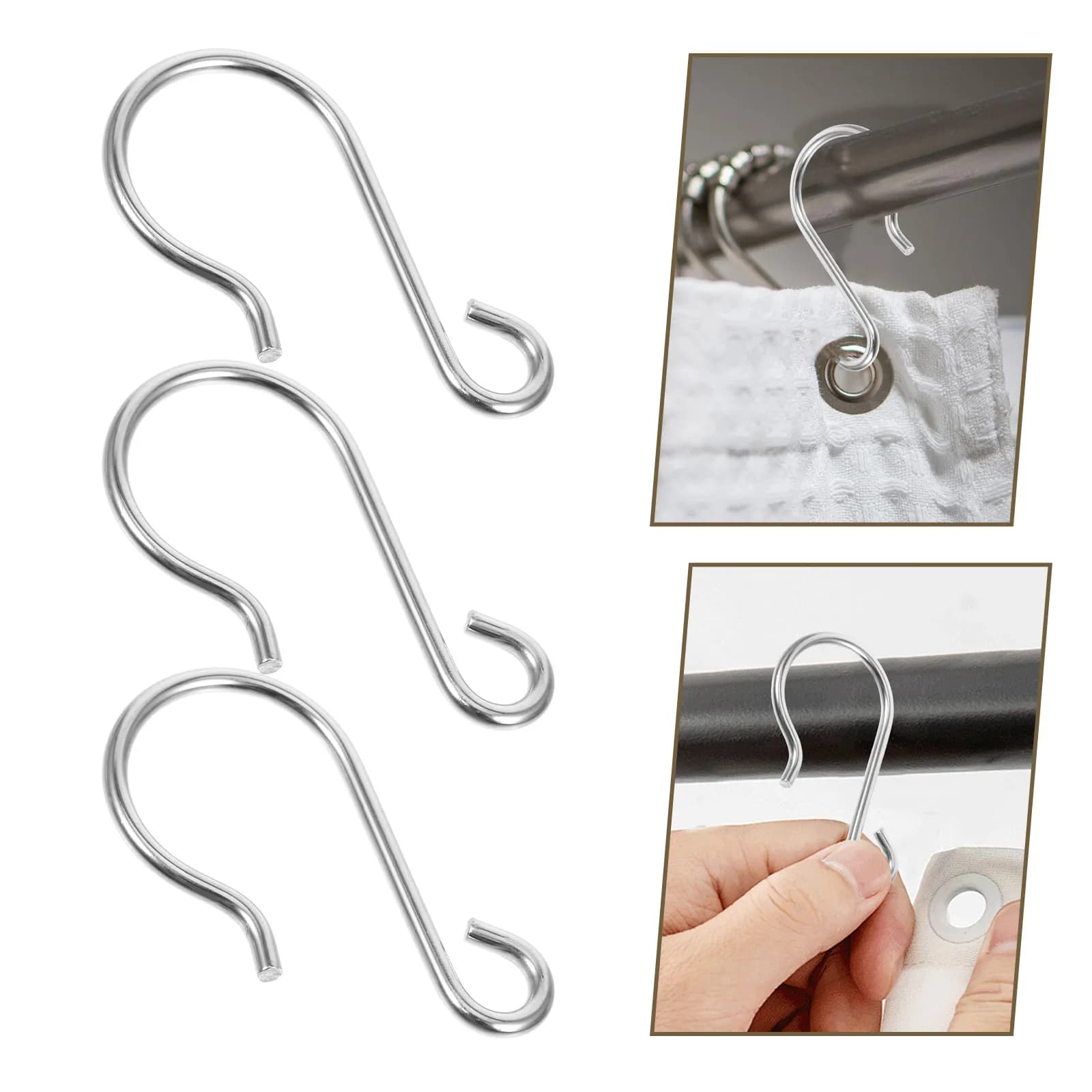 100 Pezzi Ganci per Tende in Acciaio Inox, Ganci a S Resistenti per Tende Plissettate, Uso Residenziale e Commerciale