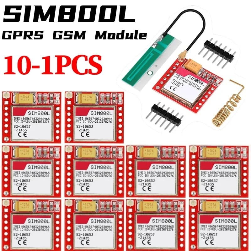 XZG 1-10 Pezzi Mini Modulo GPRS GSM SIM800L, Scheda Micro SIM Quad-band con Porta Seriale TTL per Arduino