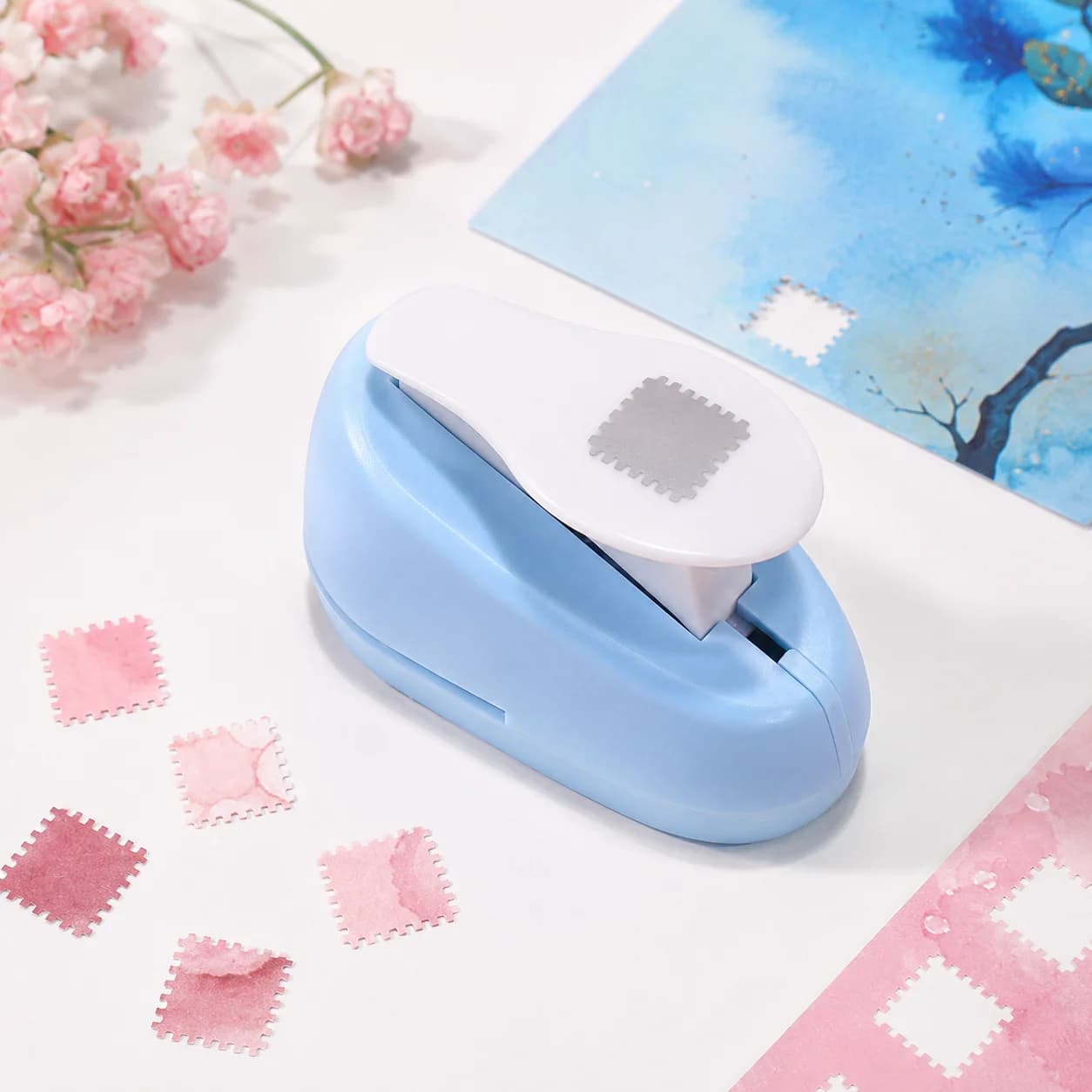 Stamp Pattern Paper Punch, Portable Hole Puncher for Crafts, Scrapbooking Supplies, DIY Card Making & Paper Crafting Tool
