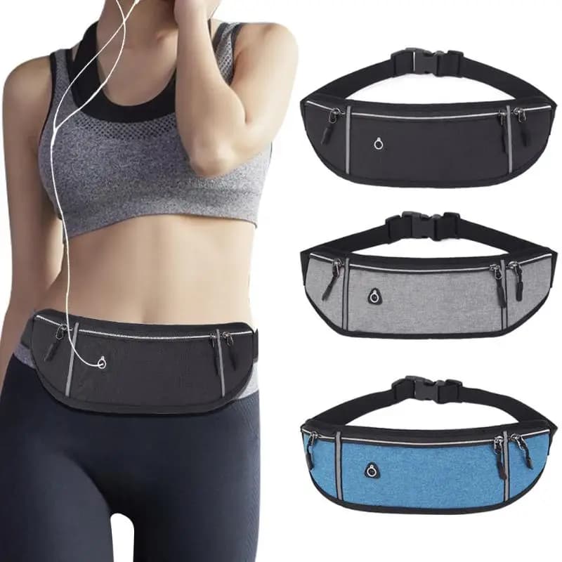 Unisex Adjustable Running Waist Belt With Waterproof Pouch Elastic Slim Phone Holder Workout Fanny Pack Jogging And Outdoor