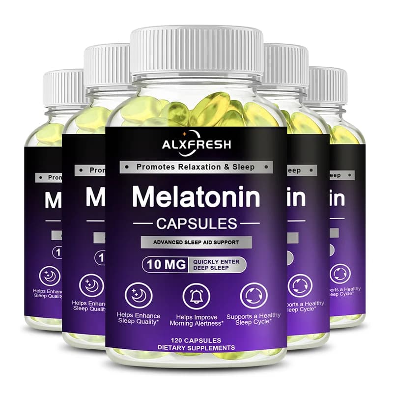 Alxfresh Melatonina 10mg con Vitamine | Vegan senza glutine non OGM | Integratore alimentare