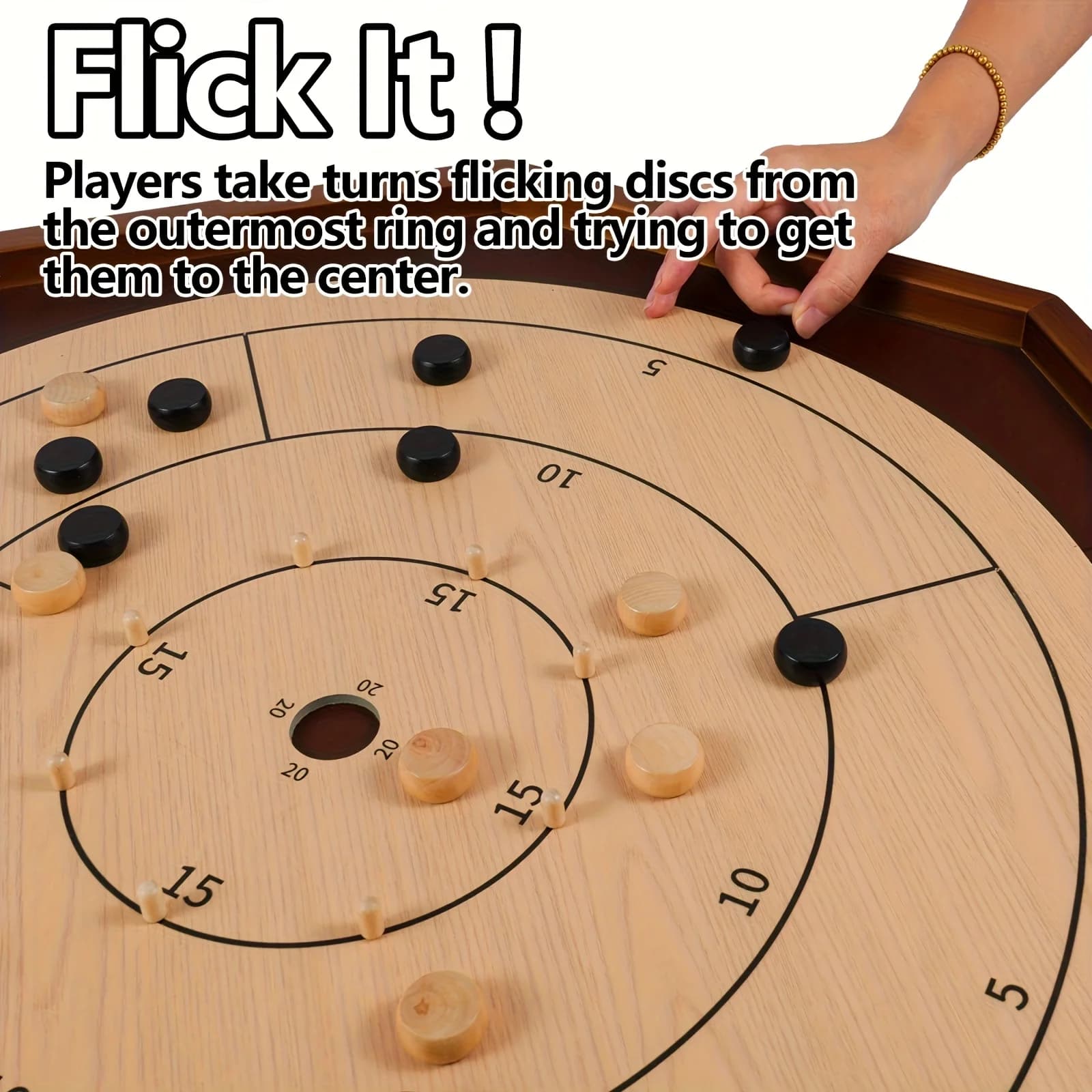 High-end solid wood Canada Island table chess cprokinole board game reaction power game party backgammon