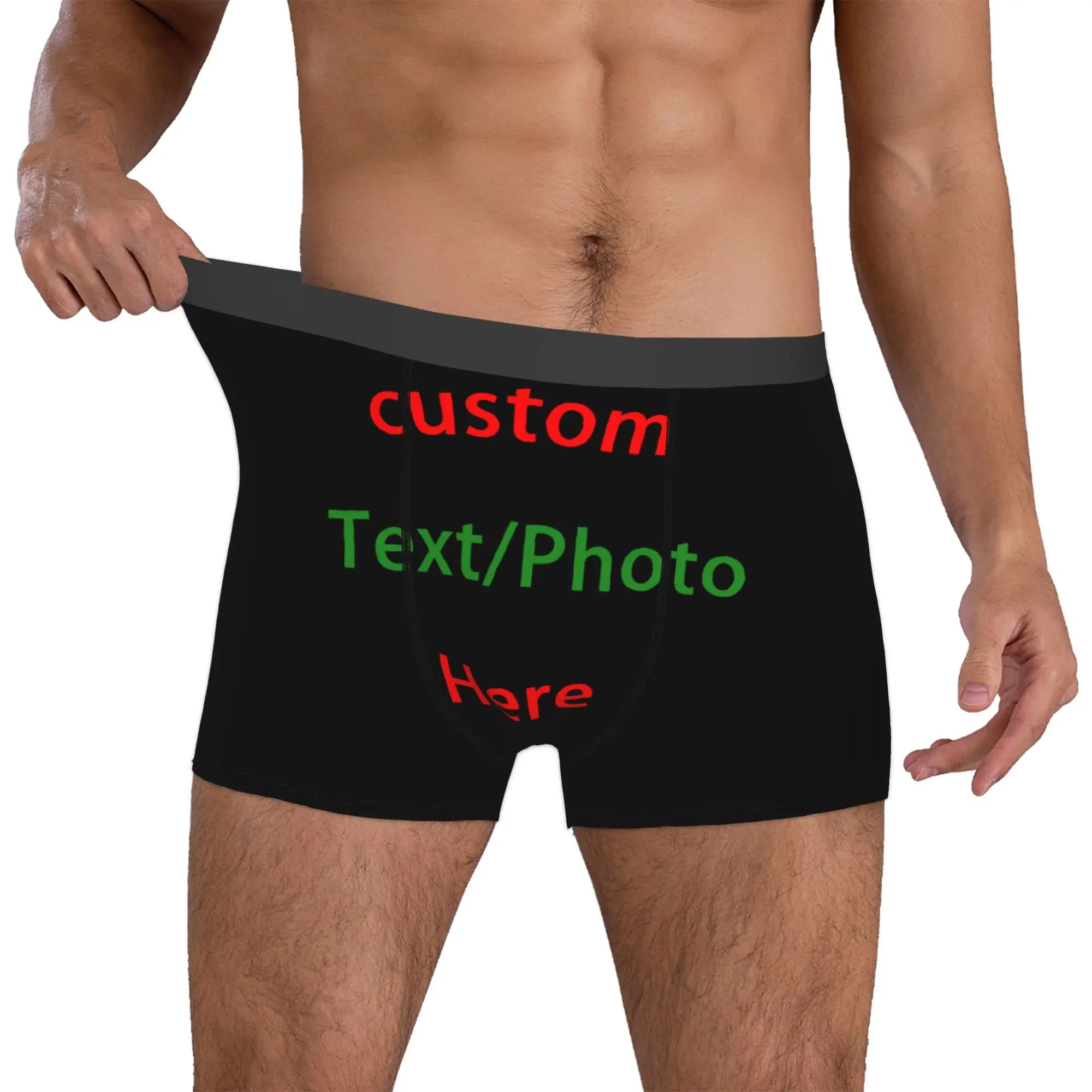 Boxer da Uomo Personalizzati con Foto, Logo o Testo, Slip Morbidi e Comodi