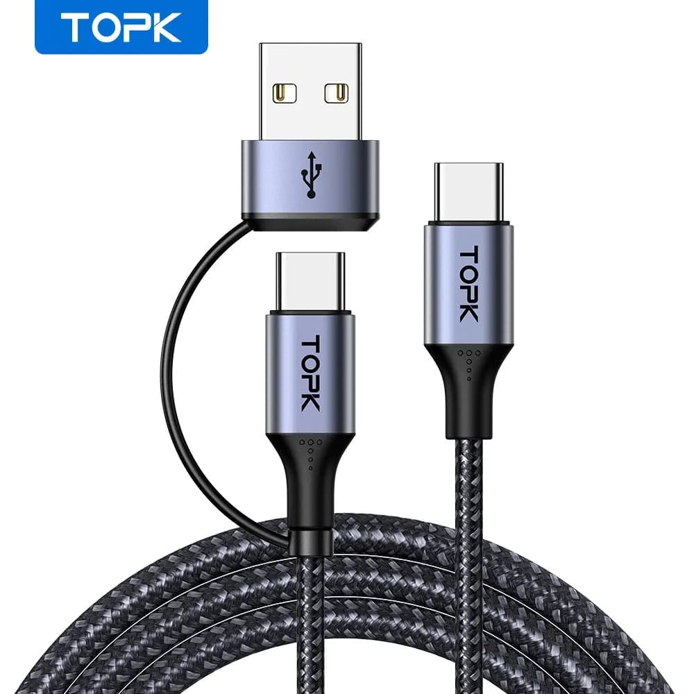 Cavo di ricarica rapida TOPK 60W PD cavo da USB C a USB tipo C per MacBook Pro cavo USB C PD ricarica rapida per Samsung Xiaomii