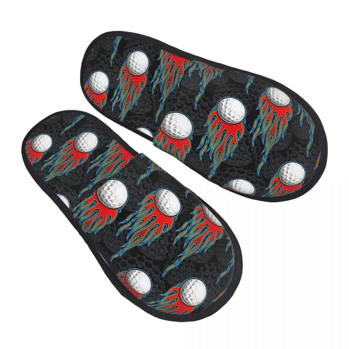 Pantofole da donna personalizzate in memory foam a forma di pallina da golf, comode e calde per casa e golf