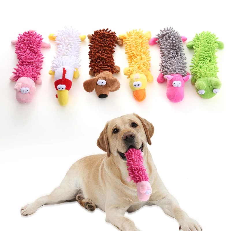 Giocattolo per cani da compagnia, suono, peluche, mop, guscio di pelliccia, rana, ippopotamo, digrignamento dei denti