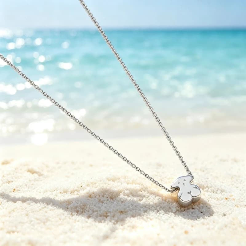 Fashion Bear Shaped Pendant Necklaces Silver Plated Gem Inlaid Collar Chain Elegant Women Jewelry For Birthday Gift