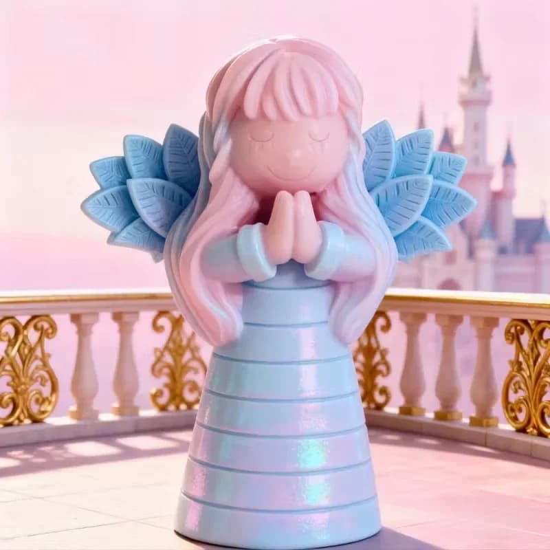 Stampo in silicone 3D a forma di principessa che prega per candele, sapone, cioccolato, resina, gesso e pasticceria (1 pezzo)