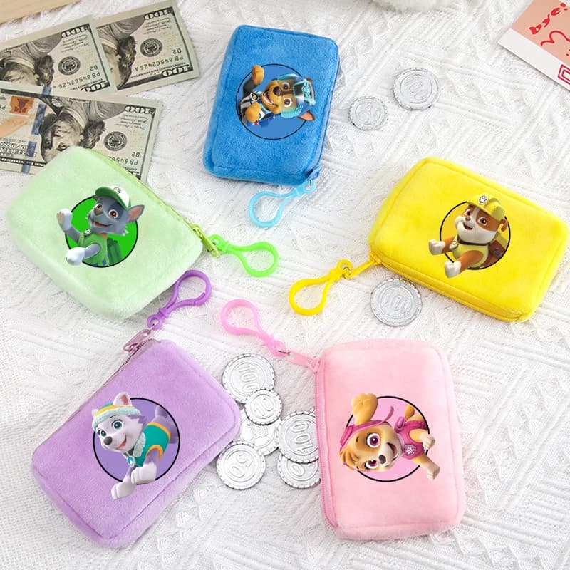 Paw Patrol Portamonete Kawaii Ragazzi Ragazze Anime Cartoon Simpatico sacchetto di soldi Portachiavi per bambini Mini custodia Pochette portatile