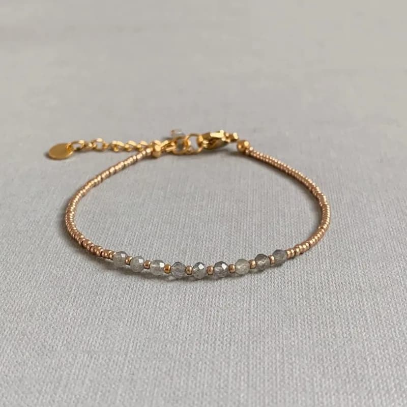 Bracelet Labradorite, Christmas gift for her, dainty jewelry, skinny gemstone bracelet