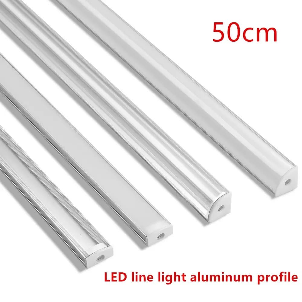 1-30 Pz/lotto 50 centimetri Profile Aluminio Led Angolo Profilo In Alluminio Canale Supporto per HA CONDOTTO LA Luce di Striscia Bar Lampada Dell'armadio Cucina armadio