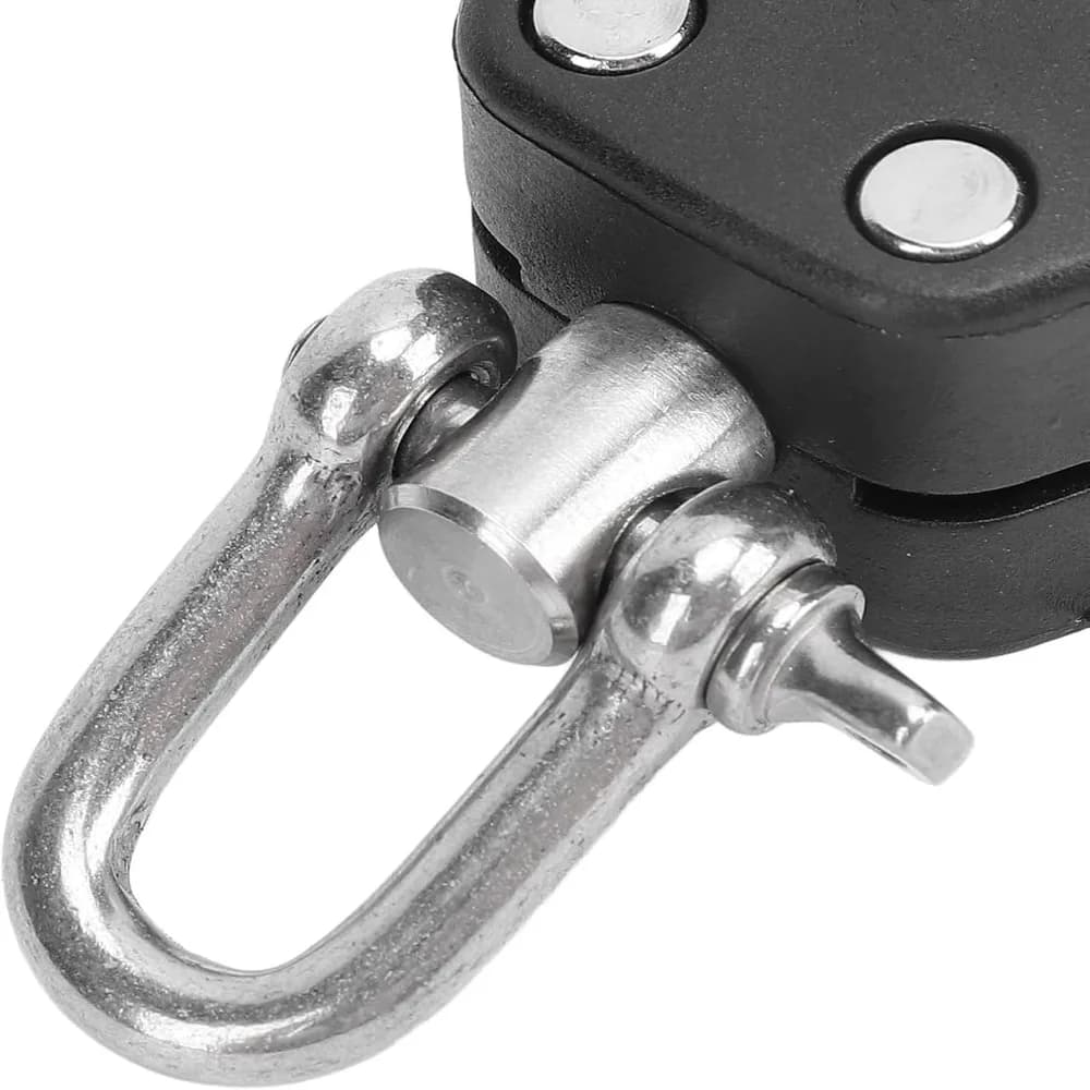 Sturdy Stainless Steel Marine Pulley Black Durable Boat Pulley Set Nylon Sheave Pulley Kayak Rope System Upgrade