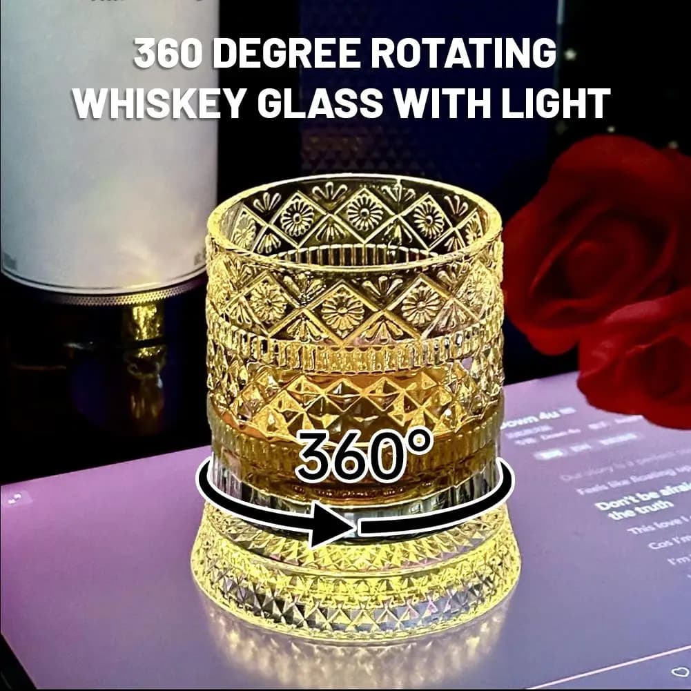 Rotating Whiskey Glass Creative Crystal Beer Cup Stress Relief Liquor Mold Straight Drink Wine Tumbler Base Bourbon Cocktail