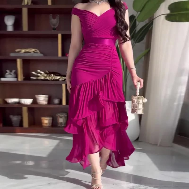 Summer 2024 Women's Sweet Style High Waist Slim Fit Sleeveless Long Dress Pure Color Midi Dress Cross-Border Elegant Knitted ...