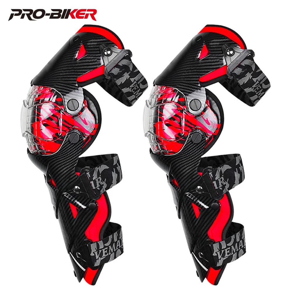 Red Motocross Knee Pad Motocross Knee Pad Motocross Knee Guard Motorcycle Knee Guard Safety Protection