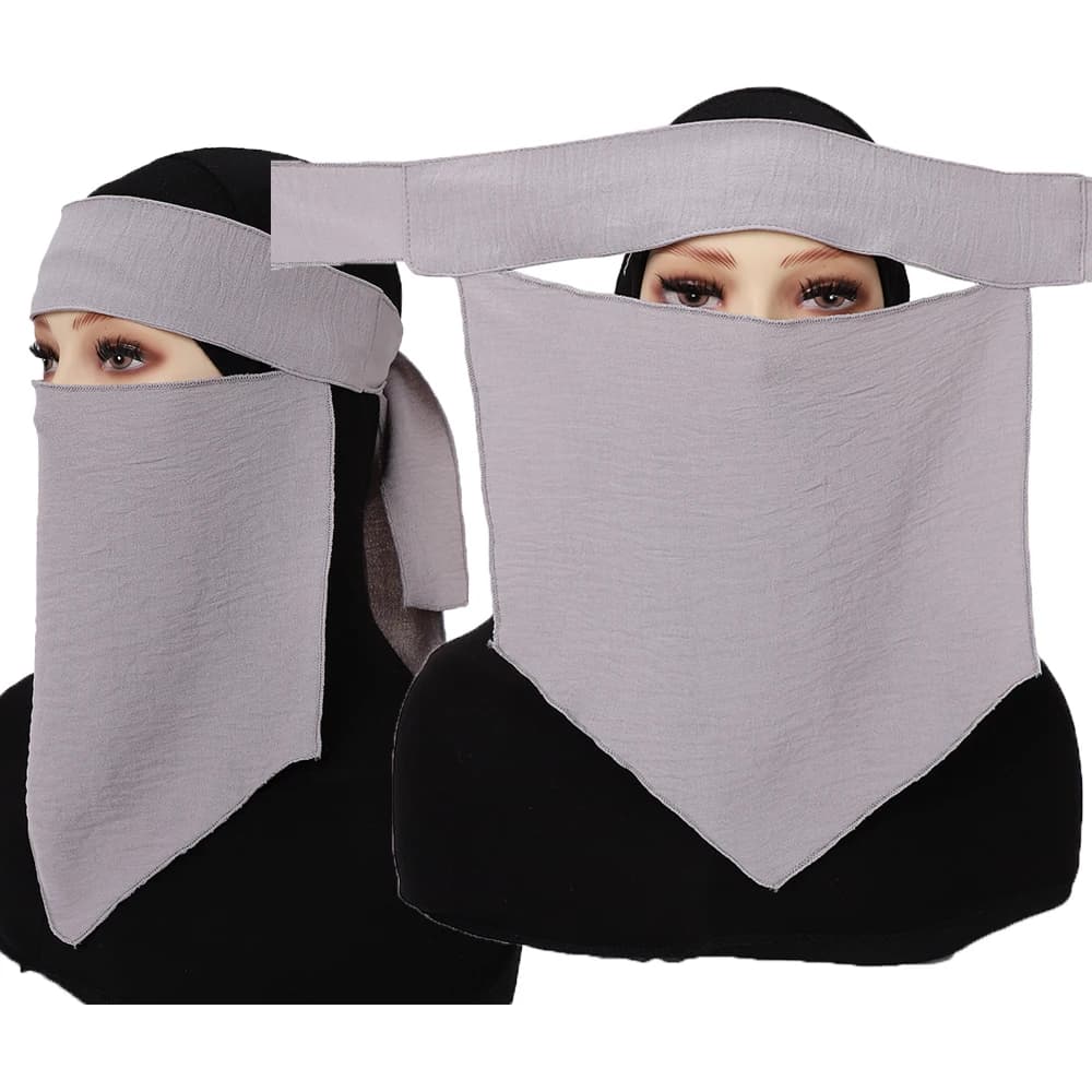 Niqab Corto Traspirante in Nida per Eid e Ramadan, Velo Copriviso per Donne Musulmane, Hijab all'Ingrosso Stile Saudita