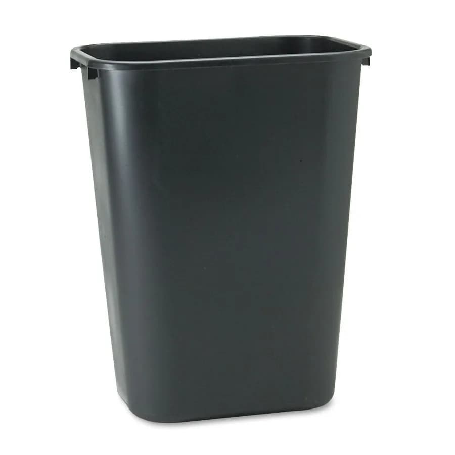 Rubbermaid Deskside Plastic Wastebasket Rectangular 10.25 Gal Black