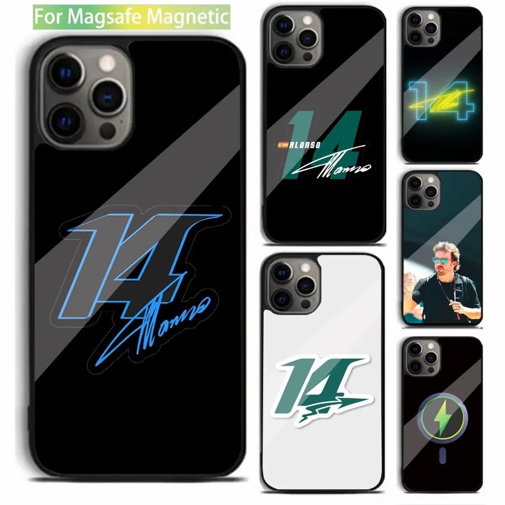 F1 Racing 14 Fernando A-Alonso Phone Case For iPhone 15,14,13,12,11,Plus,Pro,Max Mini Magsafe Magnetic Wireless Charging