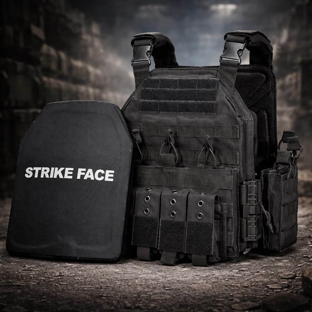 Gilet Tattico per Sport all'Aperto — Include Due Piastre Protettive (Livello NIJ 3A/4) — Protezione per Caccia all'Aperto