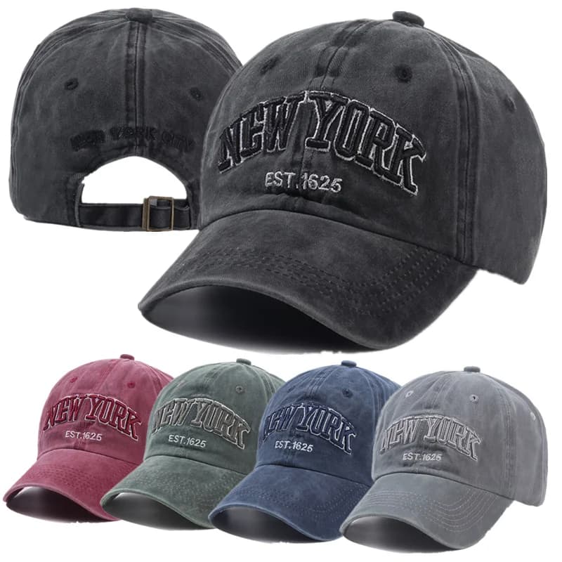 Moda NEW YORK Ricamo Berretti da baseball Outdoor Casual Cappelli da sole per adulti Cappello Hip Hop Berretti da golf sportivi Cappelli snapback con lavaggio ad acqua
