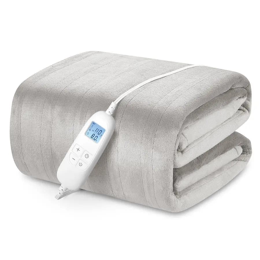 Coperta elettrica riscaldata Queen Size con 6 livelli di calore e spegnimento automatico dopo 8 ore, coperta riscaldante per tutto il corpo in flanella ultra morbida, lavabile in lavatrice