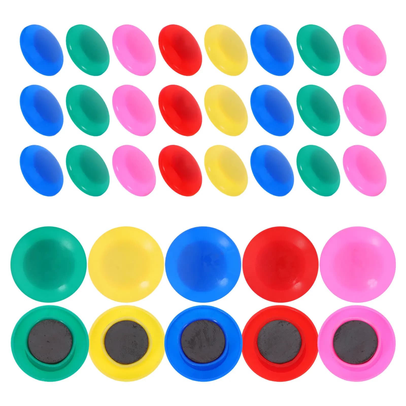 50 Pezzi Magneti a Bottone Colorati, Clip Magnetiche per Frigorifero, Lavagna, Forniture per Ufficio, Porta Biglietti da Visita, Etichette Adesive