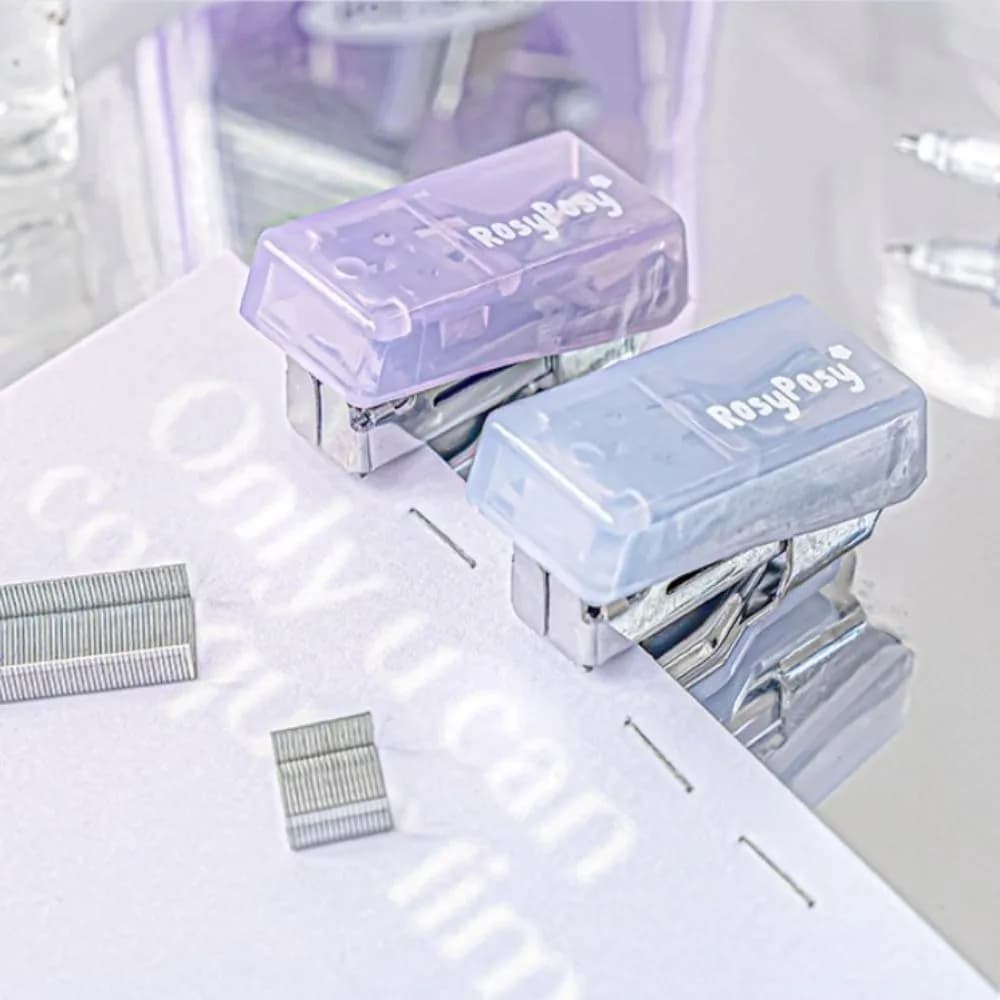 Korean Portable Mini Punch Stapler Kit INS Handcraft Scrapbook Tools Set DIY Crafts Punch Machine Kit Student