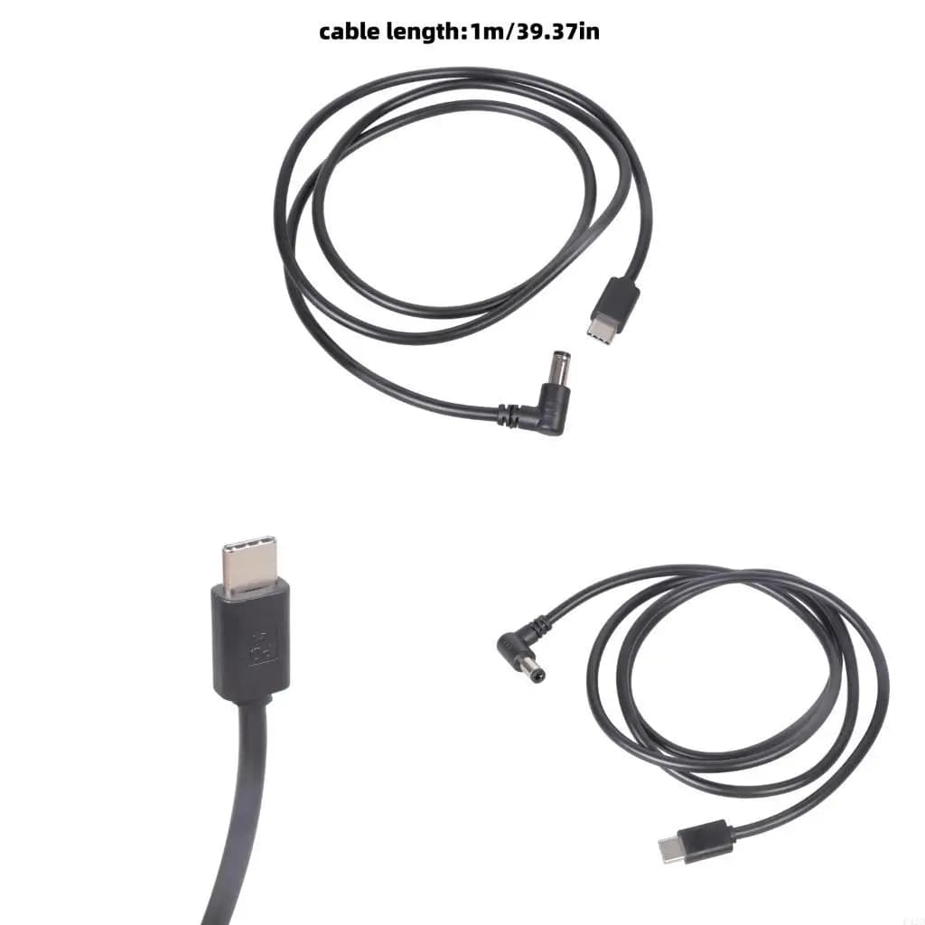 F42D USB C 90 Degree L DC5.5x2.5mm Charging Cable 9V 12V 20V For Broadcast Equipment