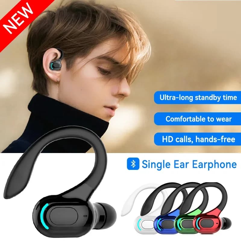 Nuove Cuffie Bluetooth Wireless per Business, Auricolare Mono con Microfono, Mini HIFI Bass, per Sport, Giochi e Guida